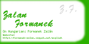 zalan formanek business card
