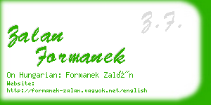 zalan formanek business card